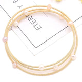Pearl Bracelet & Brass Ring Set for Men Women