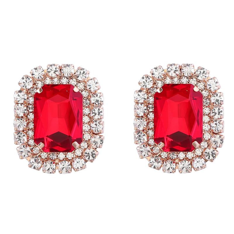 Square Stud Earrings Bridal Wedding Jewelry Women's Accessories