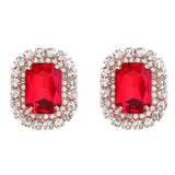 Square Stud Earrings Bridal Wedding Jewelry Women's Accessories