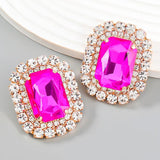 Square Stud Earrings Bridal Wedding Jewelry Women's Accessories