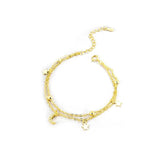 925 Silver Double Layer Star Moon Ball Zircon Bracelet