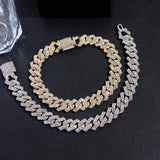 Prong Cuban Chain Bracelet Iced Out Hip Hop Bling Jewelry