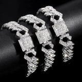 Prong Cuban Chain Bracelet Iced Out Hip Hop Bling Jewelry