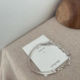 925 Silver Star Lock Letter Bracelet Punk Snake Chain Gift