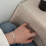 925 Silver Star Lock Letter Bracelet Punk Snake Chain Gift
