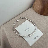 925 Silver Star Lock Letter Bracelet Punk Snake Chain Gift