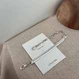 925 Silver Star Lock Letter Bracelet Punk Snake Chain Gift