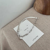 925 Silver Star Lock Letter Bracelet Punk Snake Chain Gift