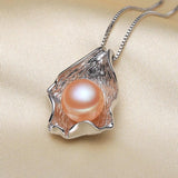 Seashell Shape Pearl Pendant 925 Sterling Silver Jewelry for Women