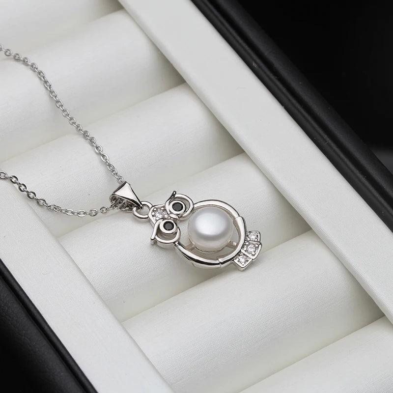 Freshwater Pearl Owl Necklace for Women