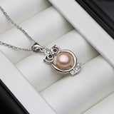 Freshwater Pearl Owl Necklace for Women