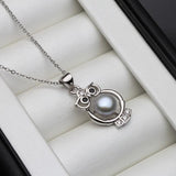 Freshwater Pearl Owl Necklace for Women