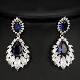 Zircon Stud Earrings Wedding Anniversary Crystal Jewelry Gift