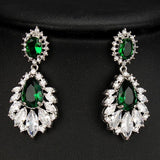 Zircon Stud Earrings Wedding Anniversary Crystal Jewelry Gift