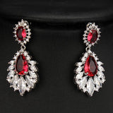 Zircon Stud Earrings Wedding Anniversary Crystal Jewelry Gift