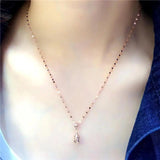 18K Purple Water Drop Necklace 14K Rose