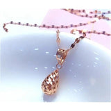 18K Purple Water Drop Necklace 14K Rose