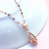 18K Purple Water Drop Necklace 14K Rose