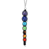 Natural Seven Chakras Energy Pendant Necklace Choker