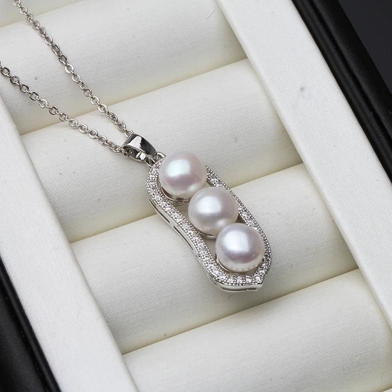 925 Silver Pearl Pendant Women, Freshwater Pearl Necklace