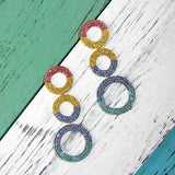 Boho Charm Crystal Dangle Earrings Geometric Fringed Drop Earring