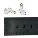 Enamel Bunny Charms 100 Pcs Rabbit Alloy 11*17mm For Bracelet Necklace
