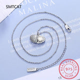 925 Silver Freshwater Pearl Shell Pendant Necklace For Women