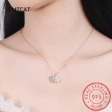 925 Silver Freshwater Pearl Shell Pendant Necklace For Women