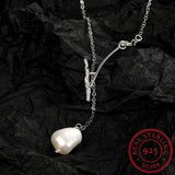 Sterling Silver Baroque Pearl Pendant Necklace for Women