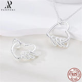 Sterling Silver 925 Pendant Necklace Heart Butterfly Round CZ Wedding Jewelry