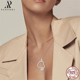 Sterling Silver 925 Pendant Necklace Heart Butterfly Round CZ Wedding Jewelry