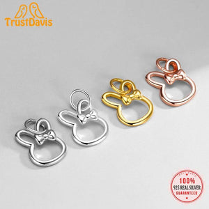 TrustDavis 925 Silver Rabbit Pendant DIY Jewelry DH0015