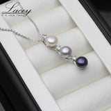 Freshwater Pearl Necklace 925 Silver Chain Pendant