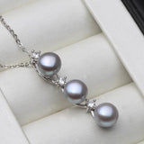 Freshwater Pearl Necklace 925 Silver Chain Pendant