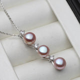 Freshwater Pearl Necklace 925 Silver Chain Pendant