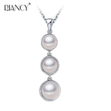 Natural Multicolor Pearl pendant Freshwater Three beads pendant Necklace