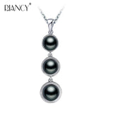 Natural Multicolor Pearl pendant Freshwater Three beads pendant Necklace