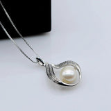 Freshwater Pearl Pendant Silver Necklace for Women