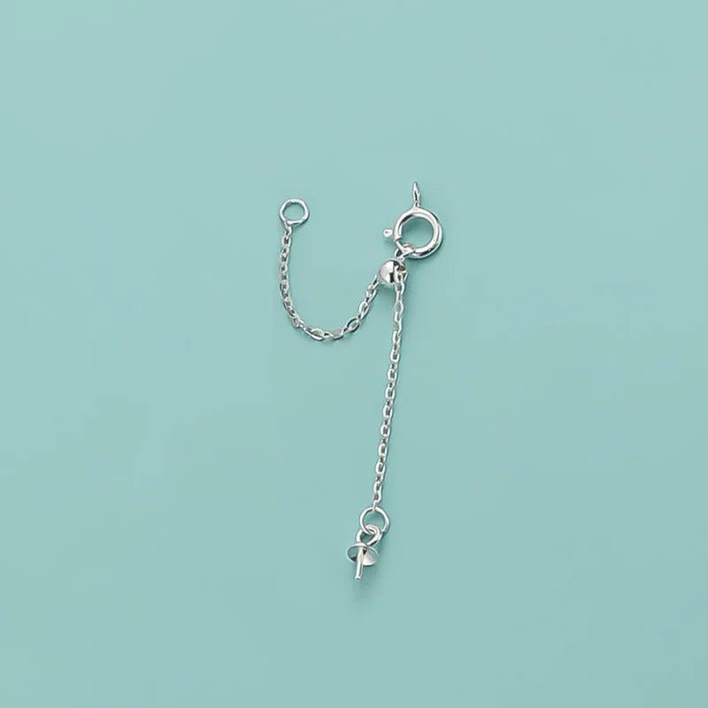 Davis 925 Silver Cross Chain Extension DIY Pearl Necklace Bracelet Women Jewelry