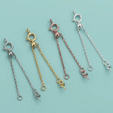 Davis 925 Silver Cross Chain Extension DIY Pearl Necklace Bracelet Women Jewelry