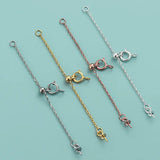 Davis 925 Silver Cross Chain Extension DIY Pearl Necklace Bracelet Women Jewelry