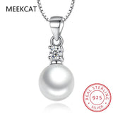 925 Silver Sweet Choker Natural Pearls CZ V Shape Necklace Women Wedding