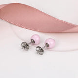 Pink Geometric Ceramic Earrings Christmas Gift