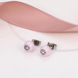 Pink Geometric Ceramic Earrings Christmas Gift