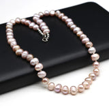 Baroque Purple Orange Freshwater Pearl Necklace 7-8mm