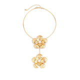Silver Flower Statement Choker Necklace Jewelry