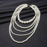 Long Layered Pearl Necklace for Women Elegant Party Jewelry