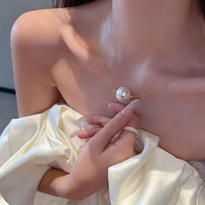 French Retro Pearl High Collar Chain Necklace