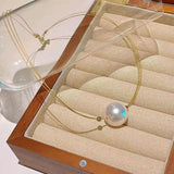 French Retro Pearl High Collar Chain Necklace