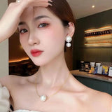 French Retro Pearl High Collar Chain Necklace
